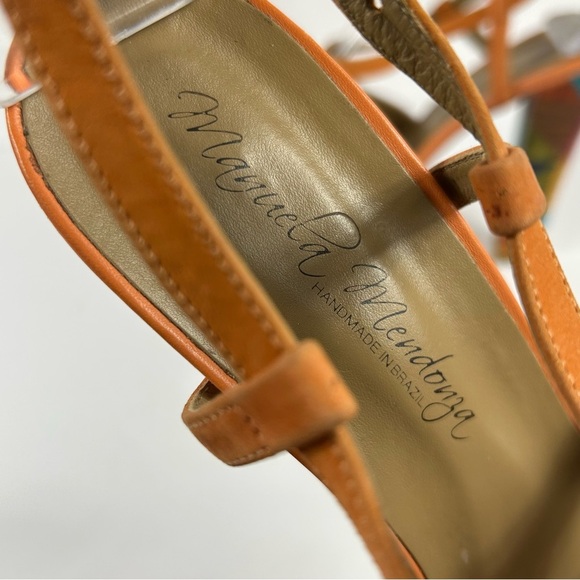 ❤️ Mayuela Mendoza Orange Multi-Color Platform Sandals Size 9 - Picture 7 of 8